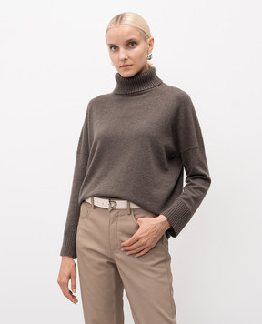 Dondup Beige leather belt with logo WC270PL0606DXXX
