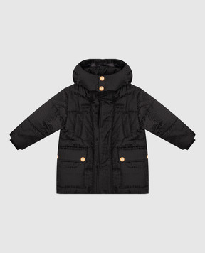 Balmain Children's black jacket with branded pattern BX2P50B00921214