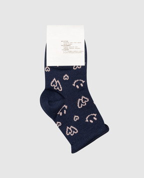 RiminiVeste Children's blue socks Ciocca in a pattern 3385