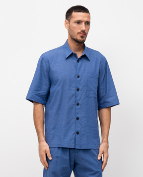 Cashmere&Whiskey Blue shirt with linen 0335900264