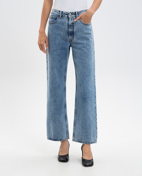 Maison Margiela MM6 Blue flared jeans with logo S62LB0202M30018