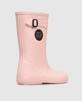 Dolce&Gabbana Children's pink rubber boots with logo DD0323AA6152234