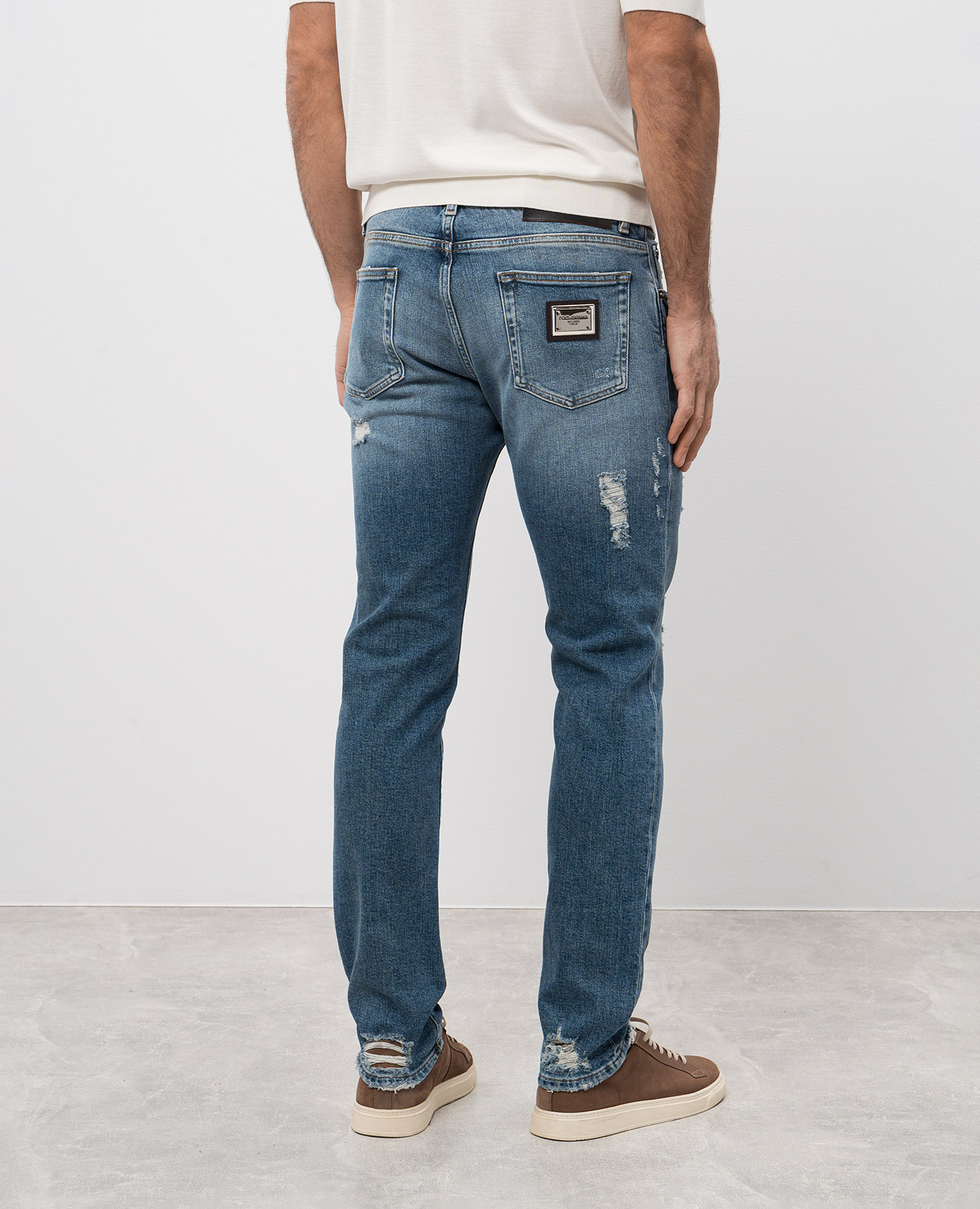 

Blue ripped jeans with logo Dolce&Gabbana