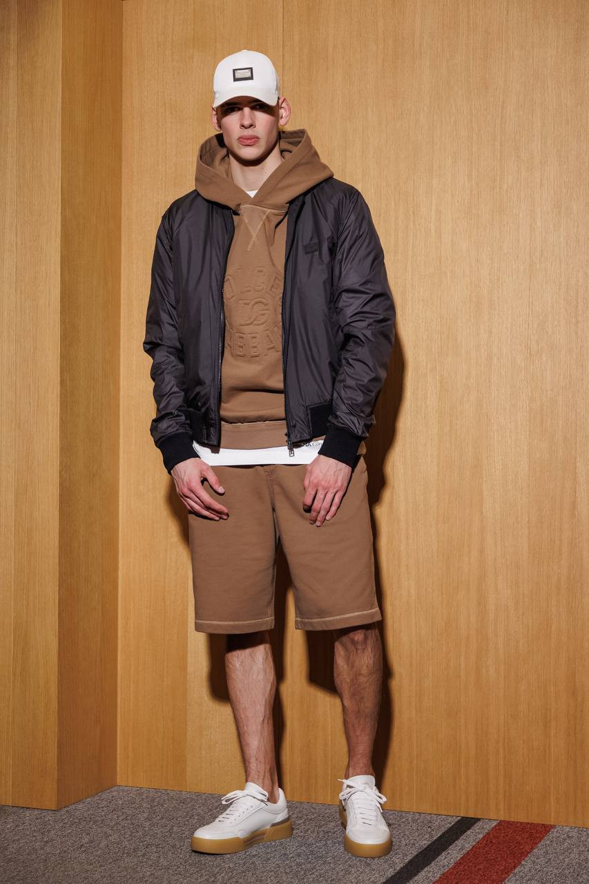 

Beige hoodie with textured logo Dolce&Gabbana