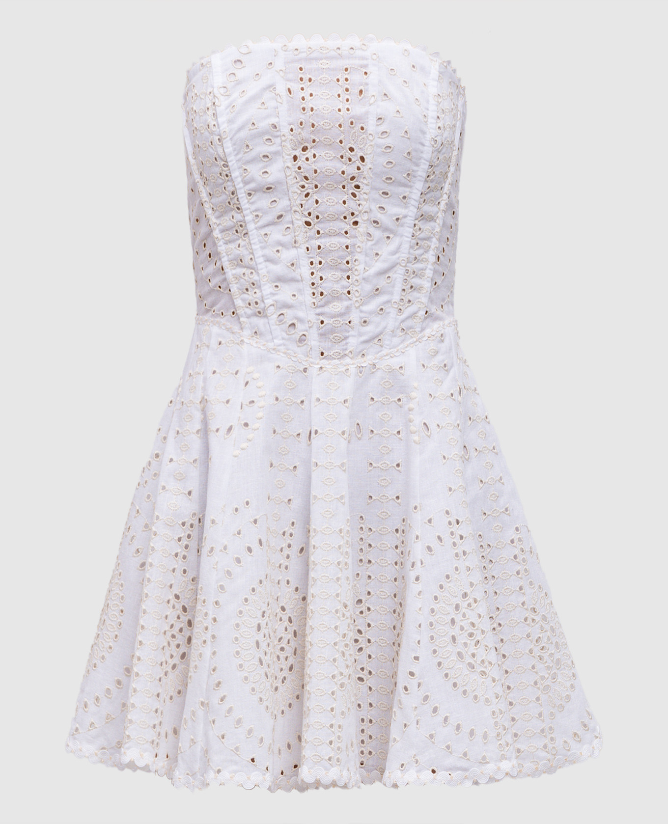 Clem white linen dress with broderie embroidery Charo Ruiz