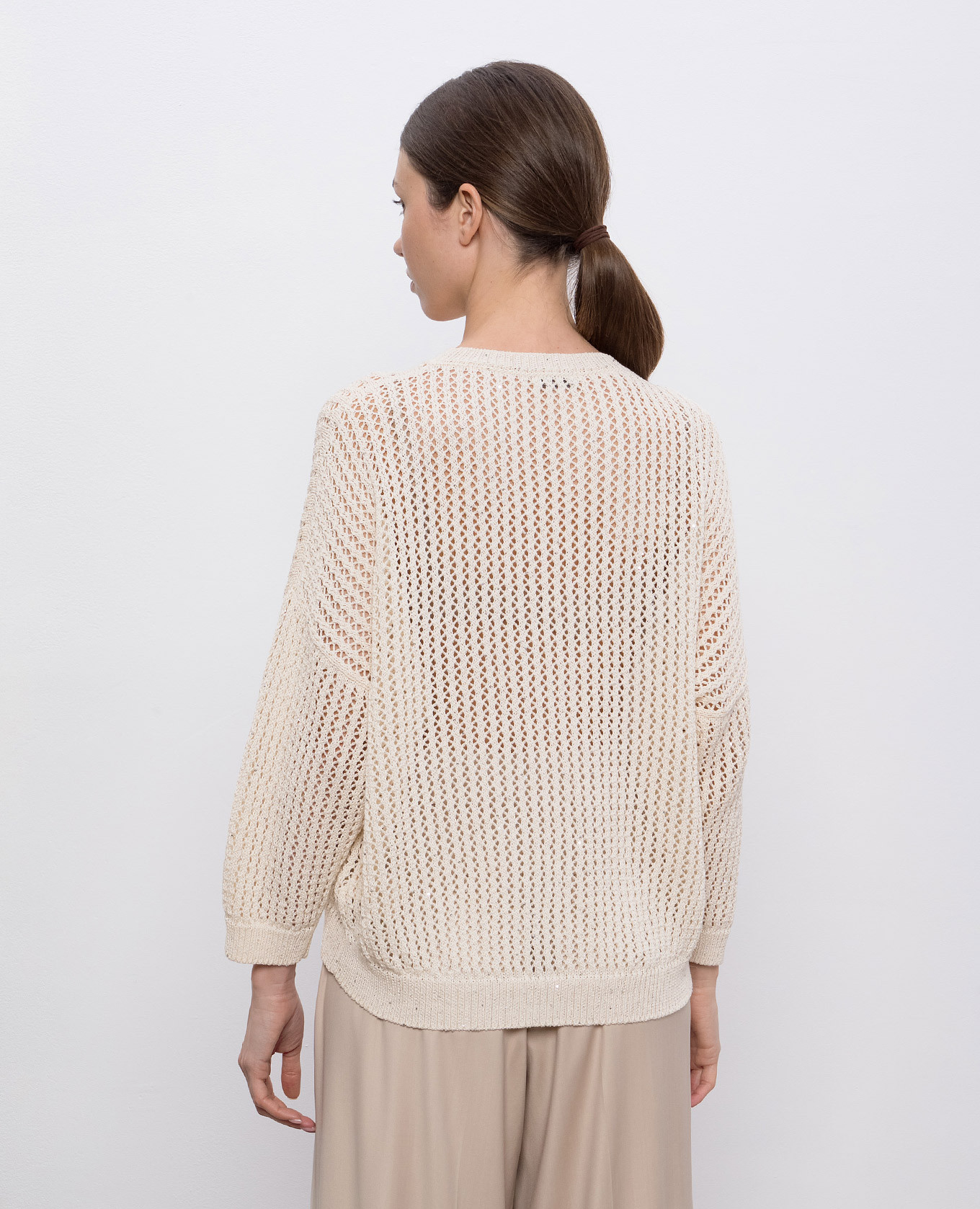 

Beige openwork jumper with sequins Peserico