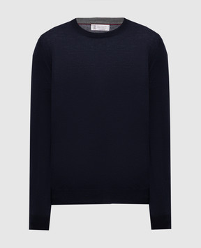 Brunello Cucinelli Blue wool and cashmere jumper M2400100