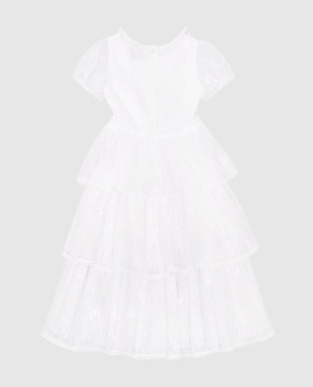 Ermanno Scervino White lace dress with metal monogram logo ESFAB007RI304XXSS