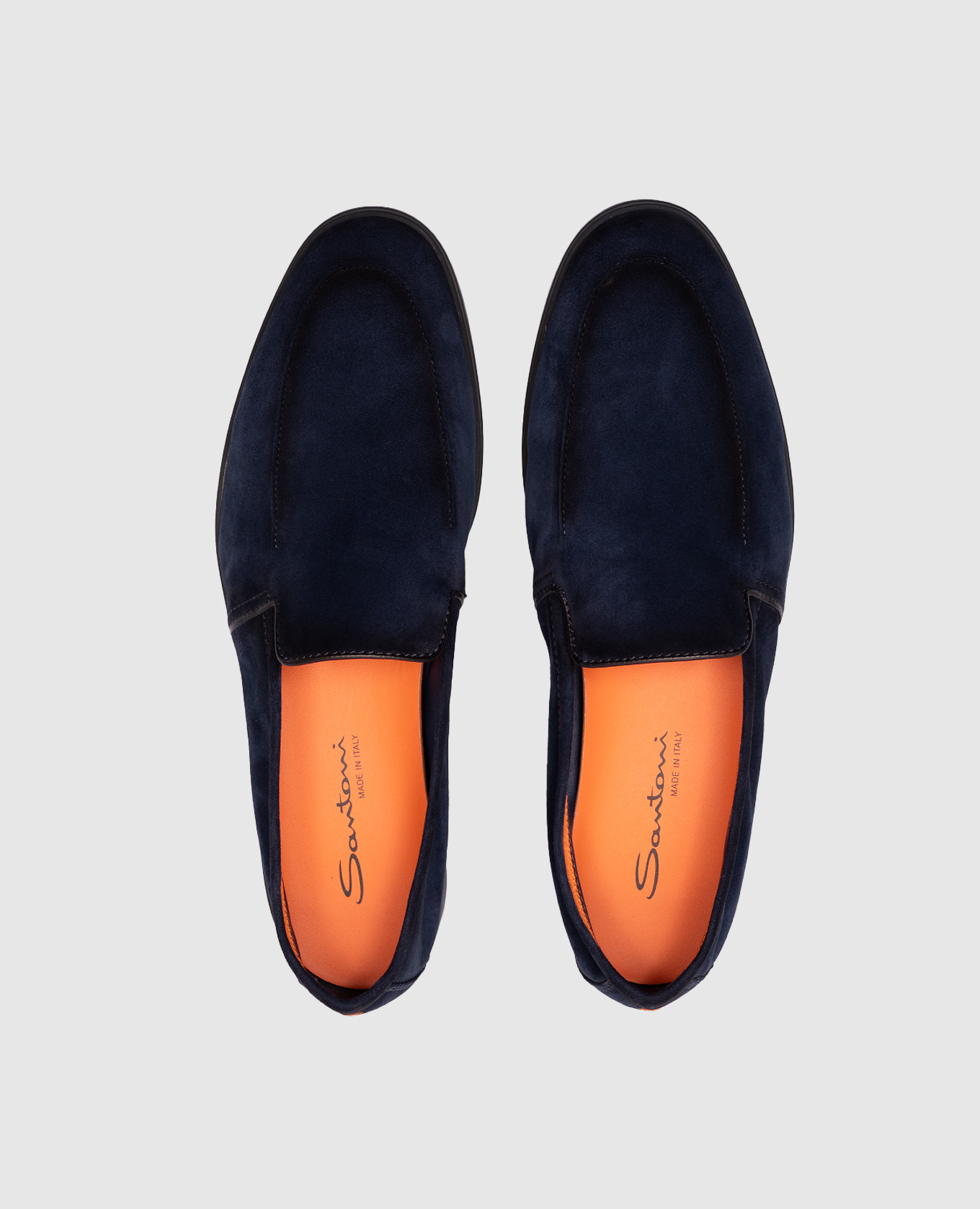 

Blue suede loafers Santoni