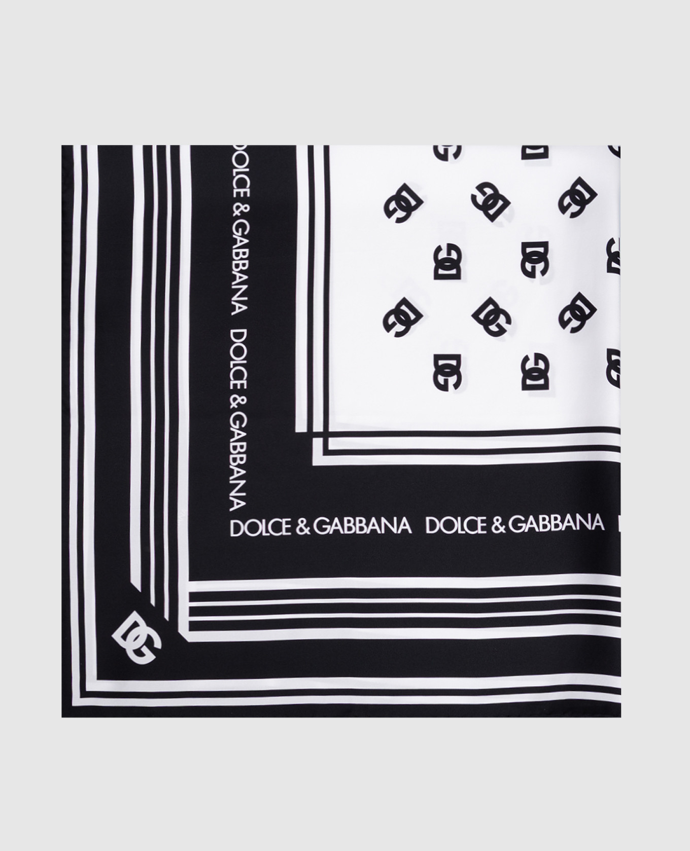 

White silk scarf with logo print Dolce&Gabbana