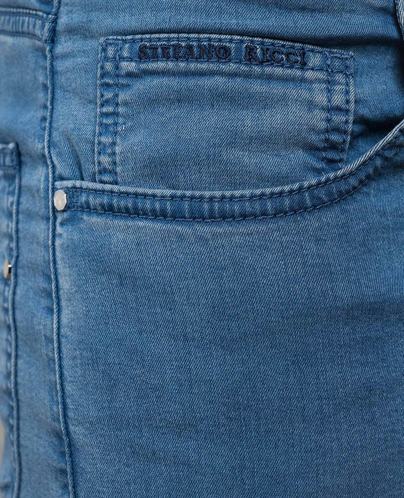 

Blue jeans with logo emblem Stefano Ricci, Light blue