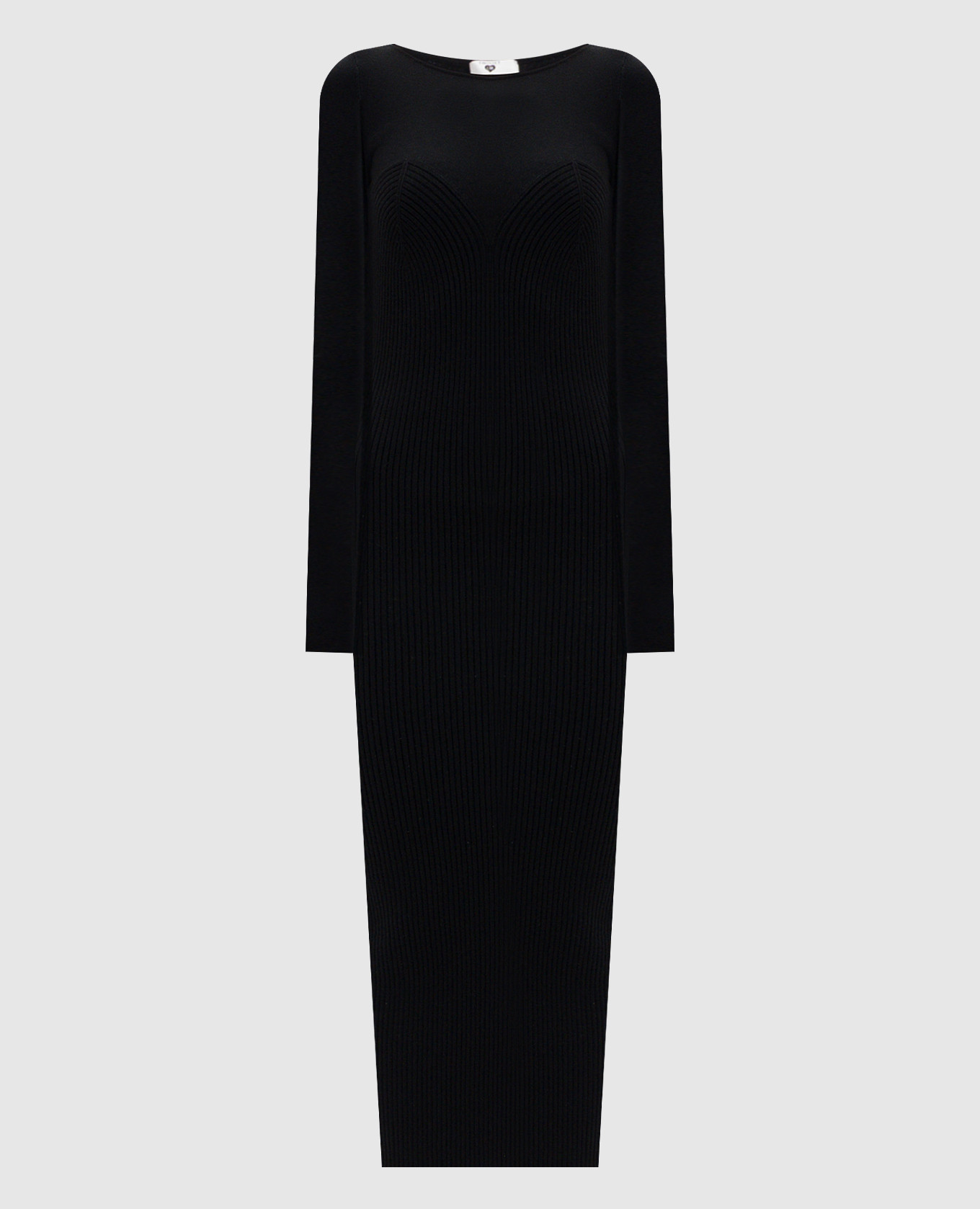 Black ribbed midi dress Twinset