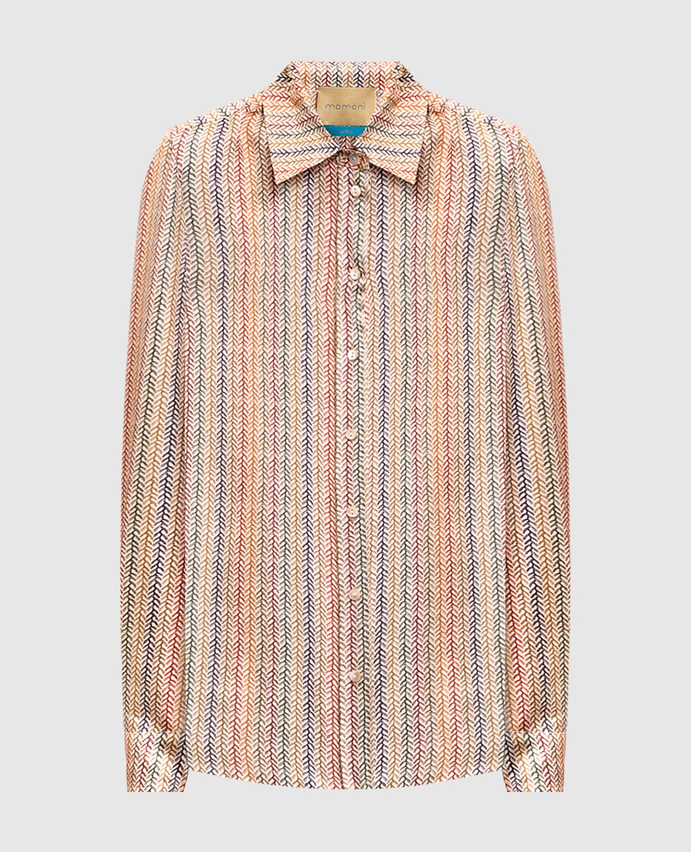 

Beige Arles printed silk blouse Momoni