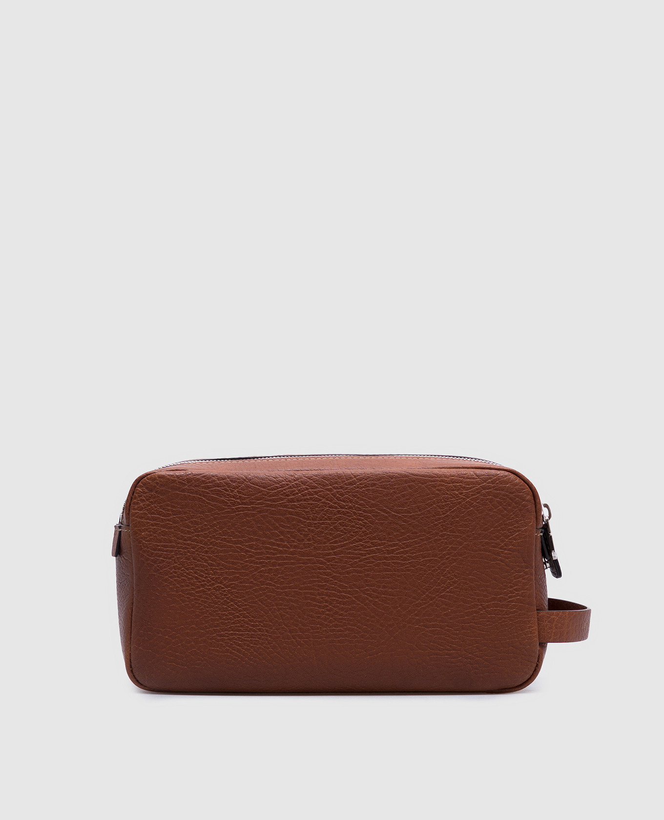 

Brown leather toiletry bag with logo Brunello Cucinelli