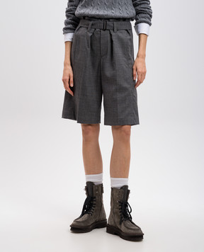 Brunello Cucinelli Gray bermuda made of wool MP116P8691