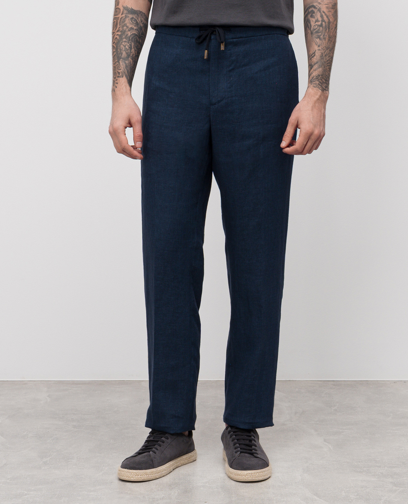 

Blue linen pants CAPOBIANCO