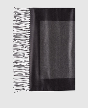Saint Laurent Grey silk stole with logo 7948613Y009