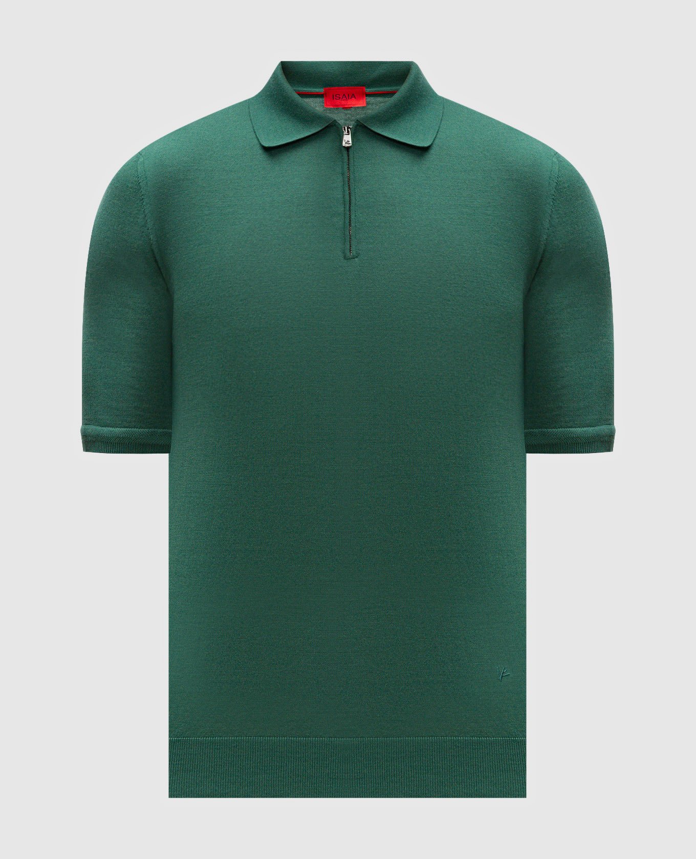 

Green wool polo shirt with emblem ISAIA