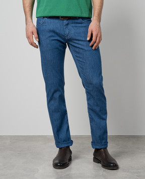 Stefano Ricci Blue jeans with logo patch MST42S2250T0129