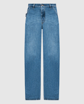 Bottega Veneta Blue cargo jeans with a distressed effect 793538V42W0