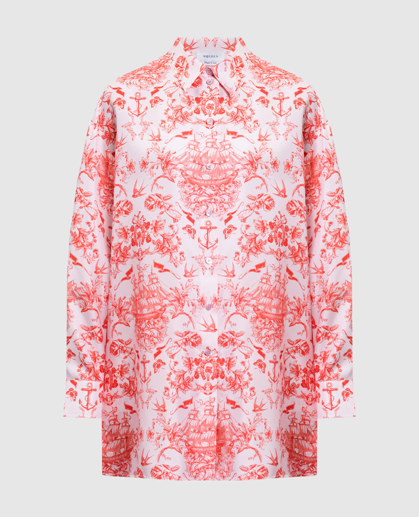 

Pink blouse with printed silk Alexander McQueen