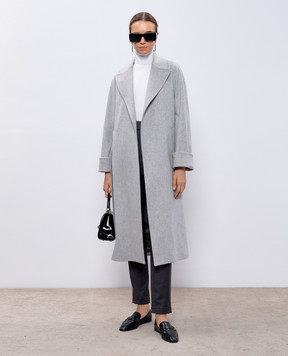 Heresis Gray wool coat with belt M11120G400