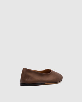 The Row Brown leather ballet flats Awar F1635L59