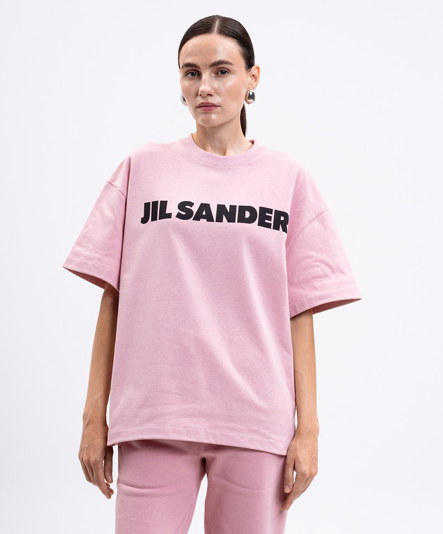 Jil Sander - Pink T-shirt with logo print J53GC0009J45148 - shop