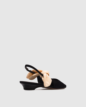 NEOUS Uba black suede slingbacks 00460B01G36UBA