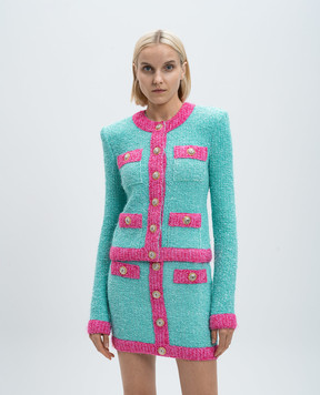 Balmain Green cardigan with lurex DF1SK249KG70