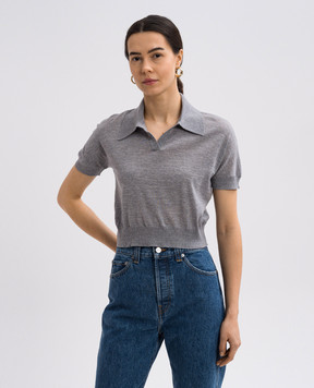 Khaite Morgane grey wool top 9747511
