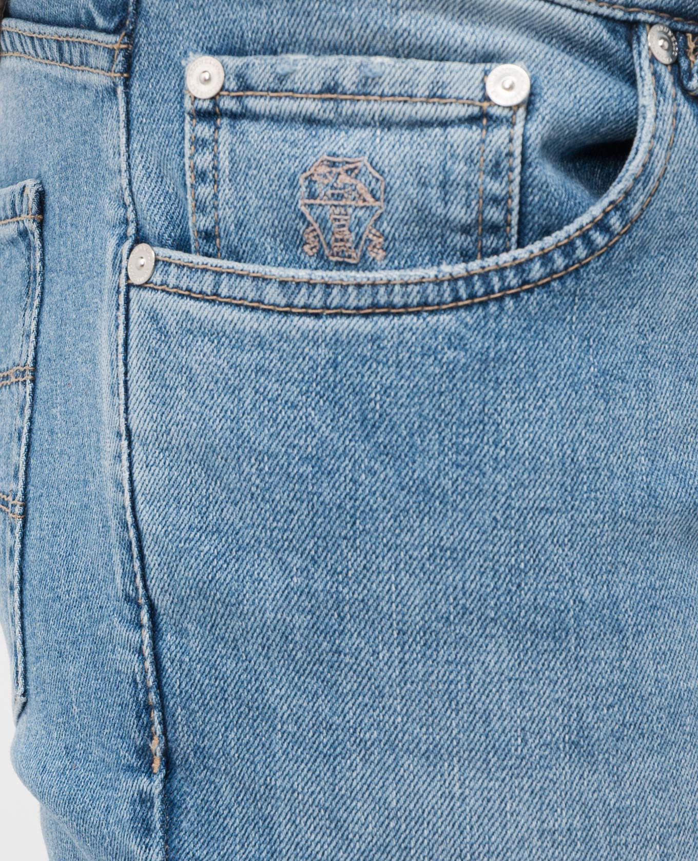 

Blue jeans with logo patch Brunello Cucinelli, Light blue