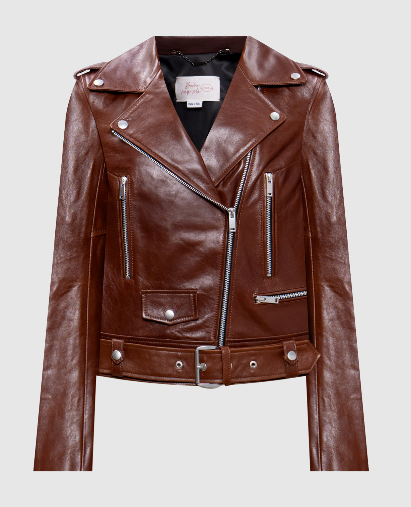 

Brown leather jacket Babe Pay Pls