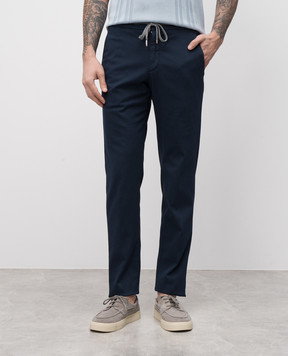 Marco Pescarolo Blue silk pants CARACCIOLO5106
