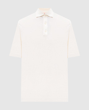 ISAIA White polo shirt with emblem MG8240Y0421