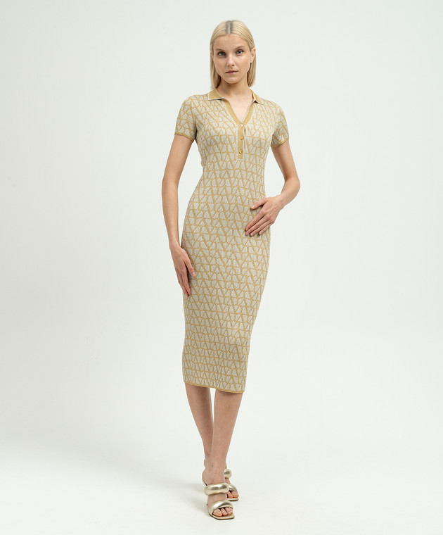 valentino grey dress - Gray logo print polo with lurex 5B3KD12L8P2 Red valentino