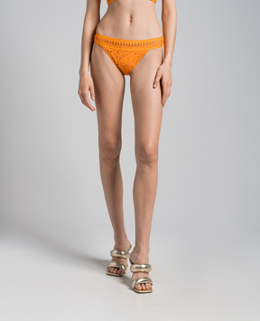 Ermanno Scervino Orange swimsuit panties with floral embroidery D444Y726OKF