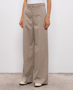 JOSEPH Alana beige checked wool trousers JF009410