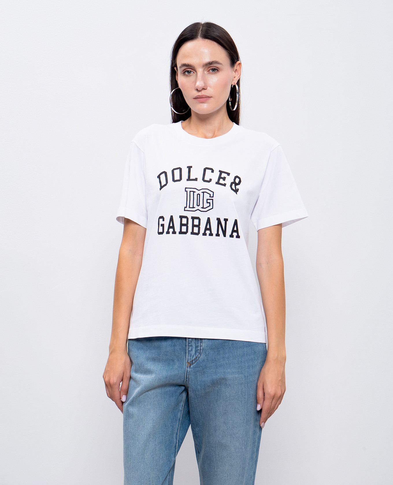 

White t-shirt with contrasting logo Dolce&Gabbana