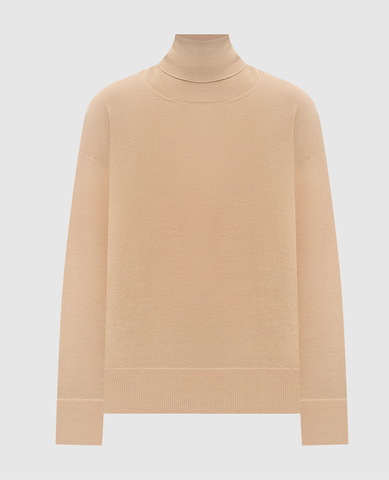Beige cashmere and silk turtleneck BOBOUTIC