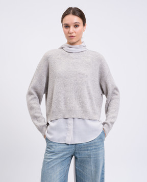 Brunello Cucinelli Beige cashmere sweater with blouse M12213504P