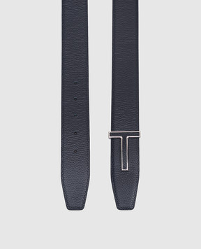 Tom Ford Blue leather belt with monogram logo TB248LCL237S