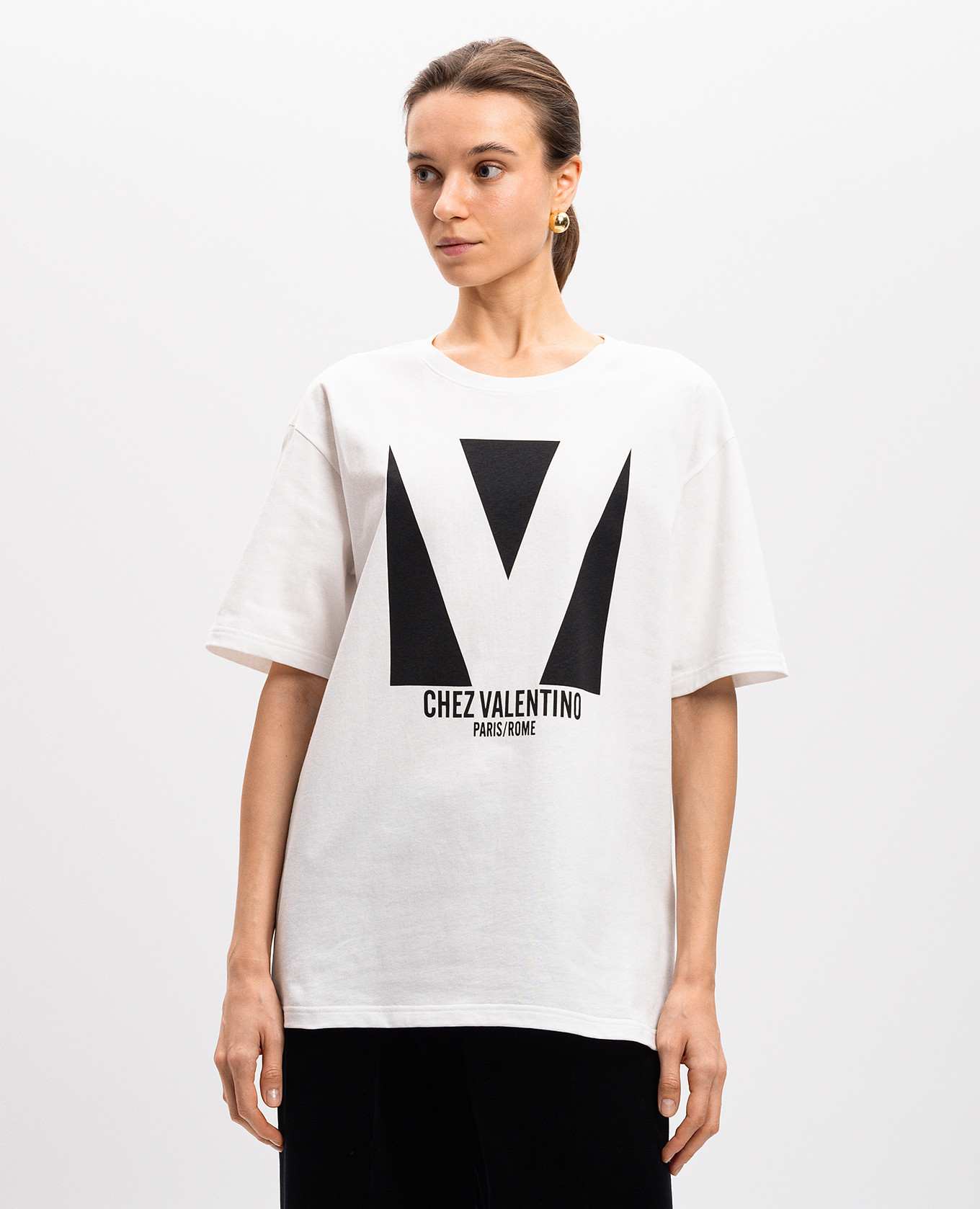 

White t-shirt with CHEZ VALENTINO print Valentino