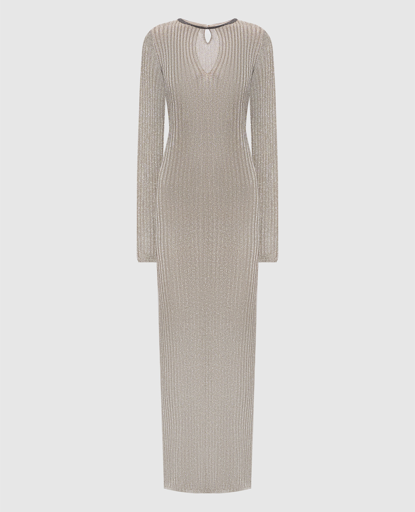 

Beige maxi dress with lurex Brunello Cucinelli