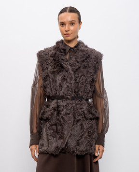 Brunello Cucinelli Brown sheepskin vest MPCHK7498