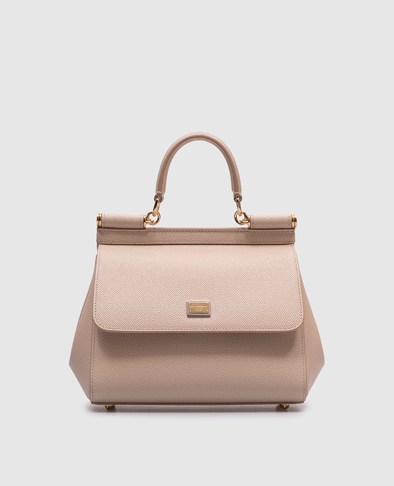 

Beige leather bag Sicily with logo Dolce&Gabbana