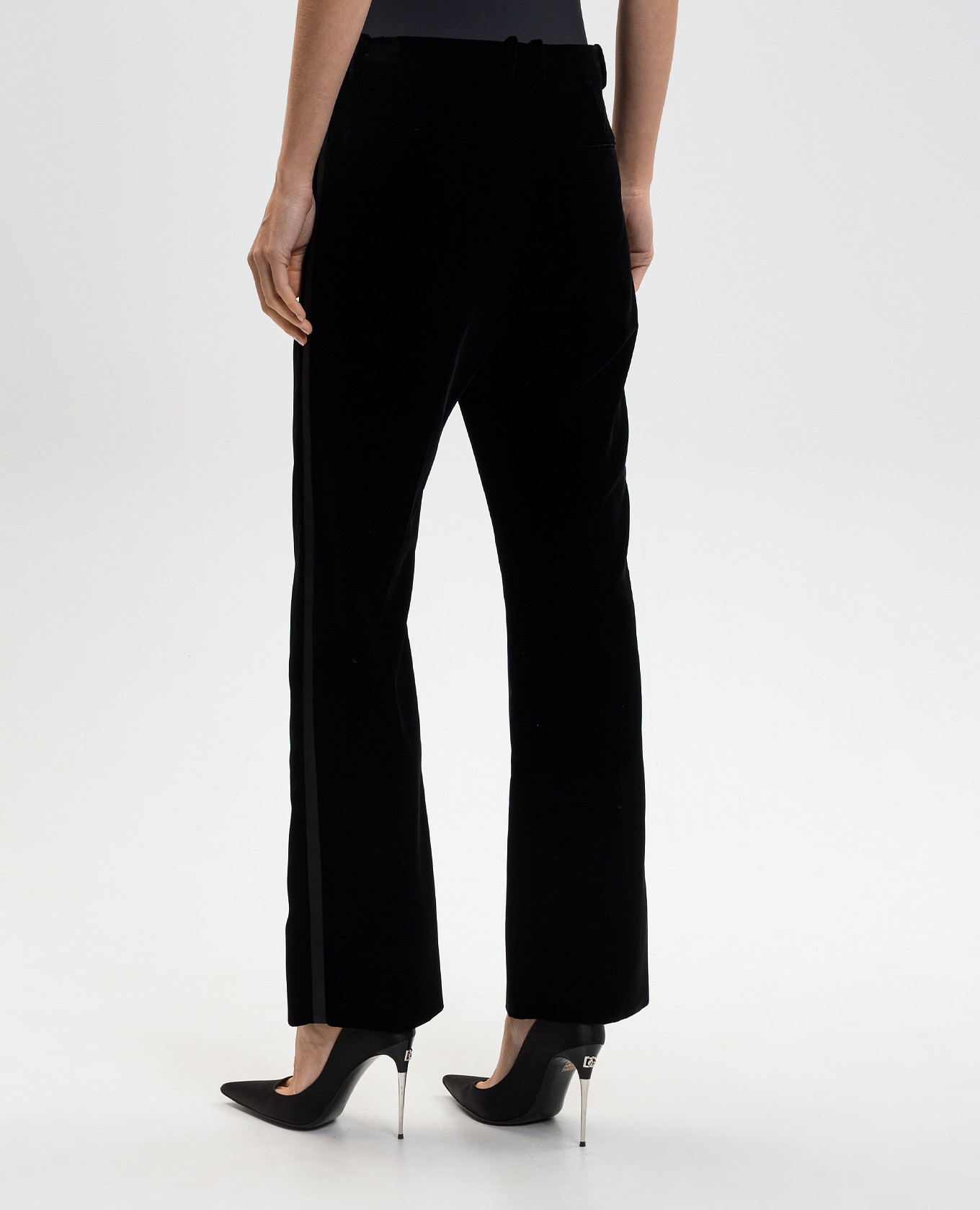 

Black velvet pants with stripes Tom Ford