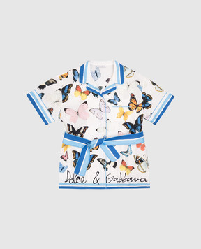 Dolce&Gabbana Children's white printed blouse L55S65FI5KS