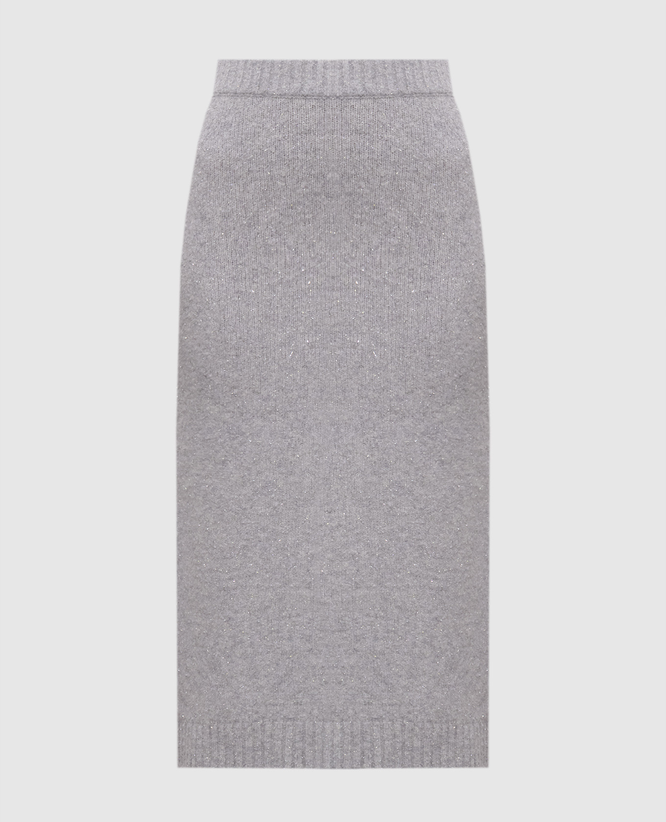 Gray wool and cashmere skirt with lurex Peserico
