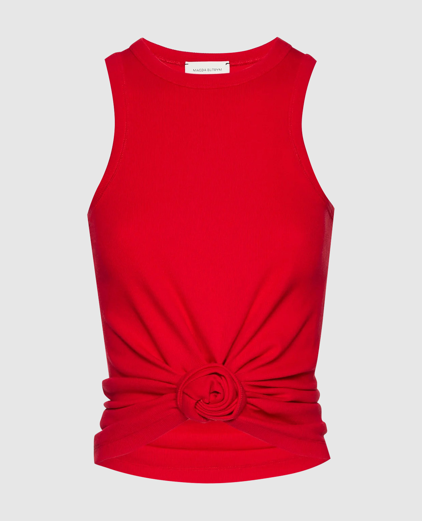 

Red ribbed top with a knot Magda Butrym